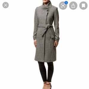 Reiss houndstooth wool coat